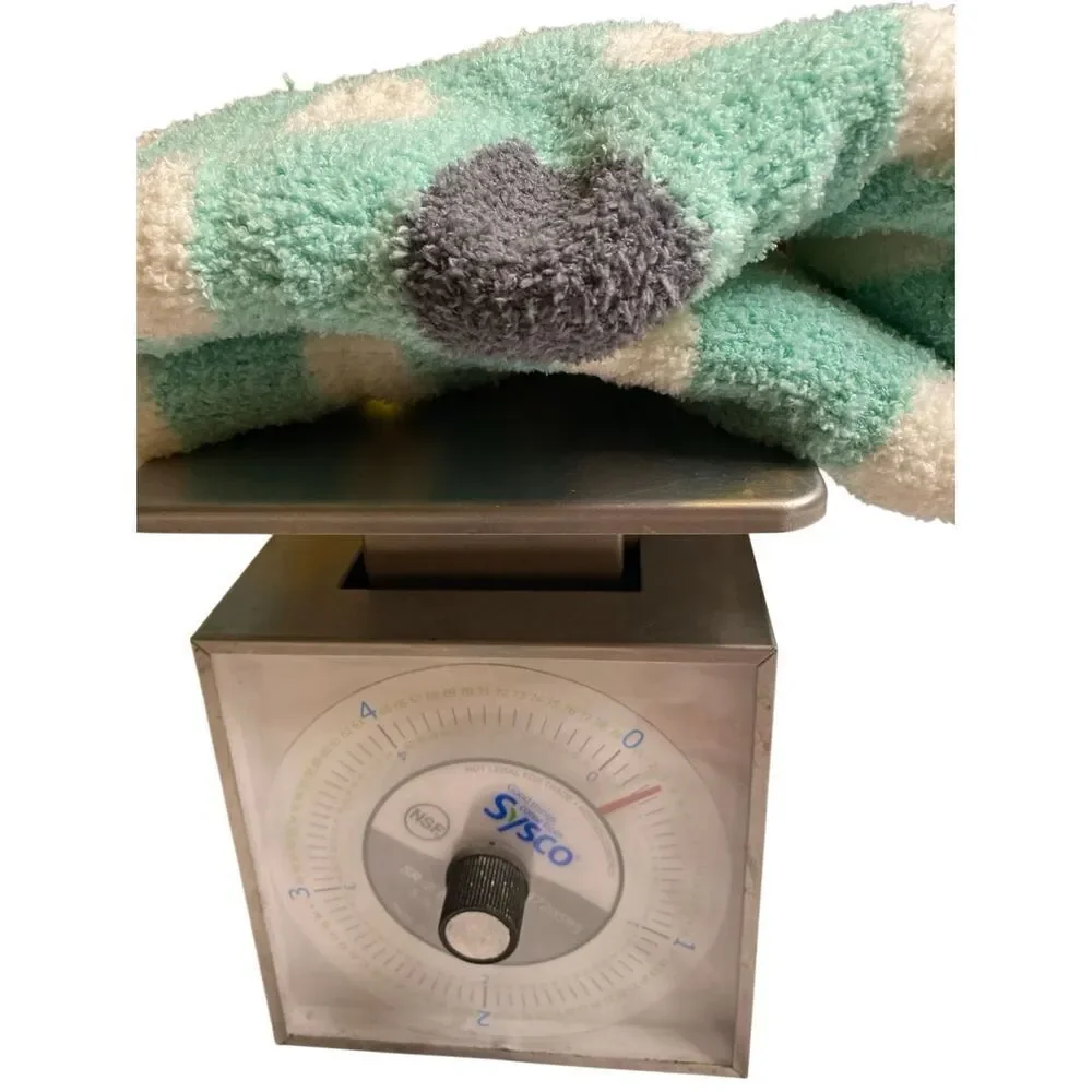Nwt Ladies Lounge Socks Aqua White Polka Dot Sherpa Lined Cozy Fuzzy Size 4-10